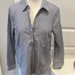 J. Crew Navy Striped Casual Button Down Shirt